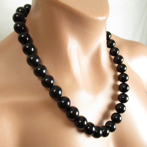 【ブラックオニキス16mm】天然石ネックレス パワーストーン Lサイズ 【ブラックオニキス16mm】天然石ネックレス パワーストーン Lサイズ