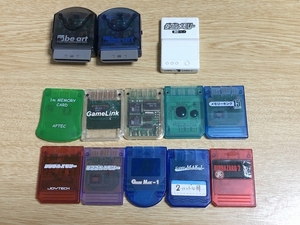  maker various 13 point memory card etc. PS PS2 GAMELINK GAMEMAK-1 APTEC JOYTECH