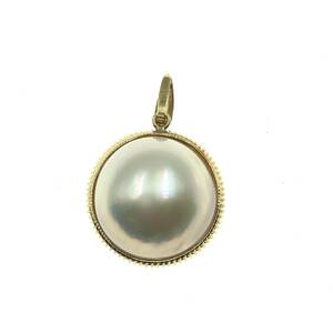 K18mabe pearl pendant necklace top diameter approximately 16mm gross weight approximately 4.7g... skill pearl pearl accessory ceremonial occasions 