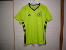 アディダス 16-17年ドイツ代表adizeroユニフォームシャツ黄緑 Mサイズ_画像1