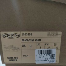 新品 定価14850 KEEN UNEEK SNK 27cm US9 キーン ユニーク サンダル スニーカー メンズ 黒 ブラック ホワイト 正規品 アウトドア_画像8