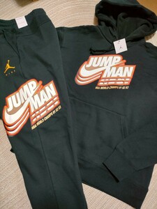 新品 定価17710 NIKE JORDAN JUMPMAN ロゴ スウェット パーカー セットアップ 2XL 黒 ブラック ナイキ ジョーダン メンズ 上下 裏起毛 