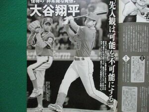 切り抜き★大谷翔平★目標設定シート★エンゼルス★花巻東★フラッシュ／2018年5月8日