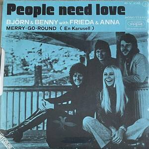 BJORN & BENNY with FRIEDA & ANNA (ABBA)[PEOPLE NEED LOVE]7inch(フランス独自ORG)アバ Bjrn & Benny, Agnetha & Anni-Frid