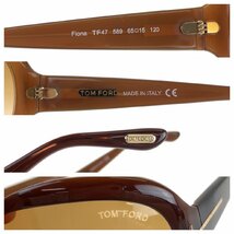 TOM FORD トムフォード アイウェア フィオナ ブラウン 茶 ゴールド金具 プラスチック TF47 589 65??15 120 サングラス レディース 402701_画像5