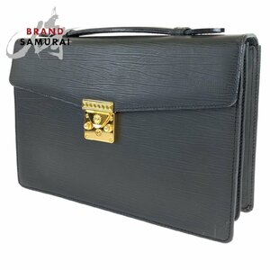  beautiful goods Gianni Versace Gianni * Versace black black Gold metal fittings leather business bag attache case men's 402786