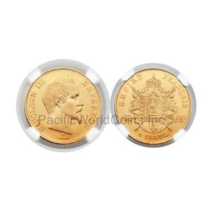 ナポレオン3世　1857年　ナポレオン　コイン　　ビンテージ　ヴィンテージ　 限定　レア　入手困難　金貨 Napoleon AU58 100フラン