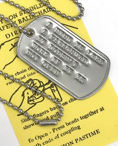 DP-095 名言格言 DOGTAG 心はパラシュートのようなものだ. 開いていないと機能しない ドッグタグ USA 新品