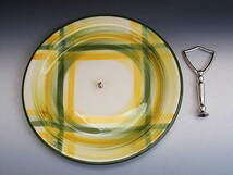 ミッドセンチュリー・ カリフォルニア窯 Gingham センターハンドル皿 ◆ 米国アンティーク_画像3