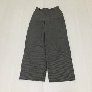 a00907 極美品 UNIQLO ユニクロ パンツ ワイド ウエストゴム 履き心地抜群 ナチュラル シンプル L チェック柄 シンプルデイリーカジュアル