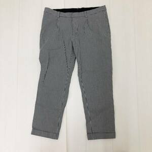 a00937 美品 UNIQLO ユニクロ パンツ 綿混 ストレッチ ポケット付き 1タック W73 H99 黒 白 チェック 可愛い シンプルデイリーカジュアル