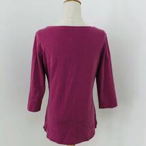 a01120 極美品 L.L.Bean エルエルビーン レディース Tシャツ 七分袖 丸首 シンプル XS ピンク 綿100% 万能 上質 カジュアルデニムコーデ_画像3