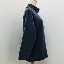 a01177 美品 HAPiNS WEAR ハピンズ トレーナー 綿混 裏起毛 ハイネック 猫刺しゅう M-L 紫 レディース 万能 シンプルデイリーカジュアル_画像2