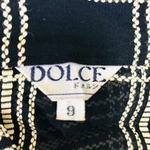 a01178 美品 DOLCE ドルチェ ブラウス シャツ ノーカラー 半袖 シースルー 9 黒 黄色 レディース 昭和レトロ レトロヴィンテージスタイル_画像8
