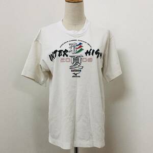 a01431 レア MIZUNO ミズノ Tシャツ 半袖 メッシュ インターハイ 久喜北陽高校 プリント M 白 ユニセックス スポーティチックスタイル