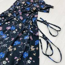 a01499 美品 VOIR ボワール LIBERTYPRINTS ロング丈ワンピース 半袖 薄手 とろみ感 上品 11AR 花柄 華やか フェミニンフローラルスタイル_画像6