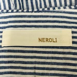 a01631 極美品 NEROLI ワンピース 半袖 ロング丈 コットン100％ シンプル 白 青 ストライプ レディース かわいい ガーリーベリースタイルの画像8