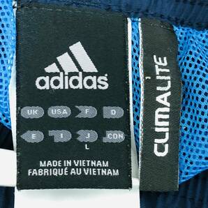 a01651 極美品 adidas アディダス パンツ ズボン トレーニングウェア 裏地メッシュ ロゴ刺しゅう L ネイビー スポーティチックスタイルの画像8