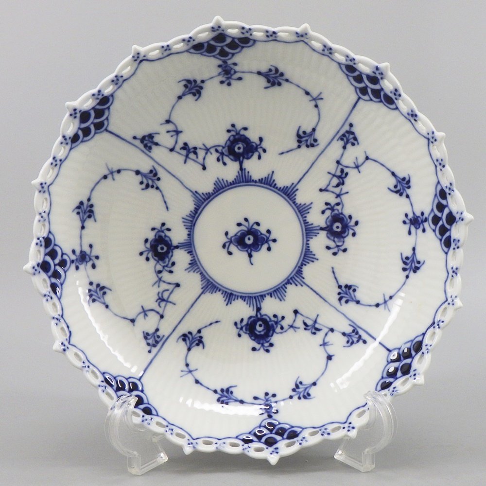 1円~ Royal Copenhagen ブルーフルーテッド フルレース ボウル 深皿