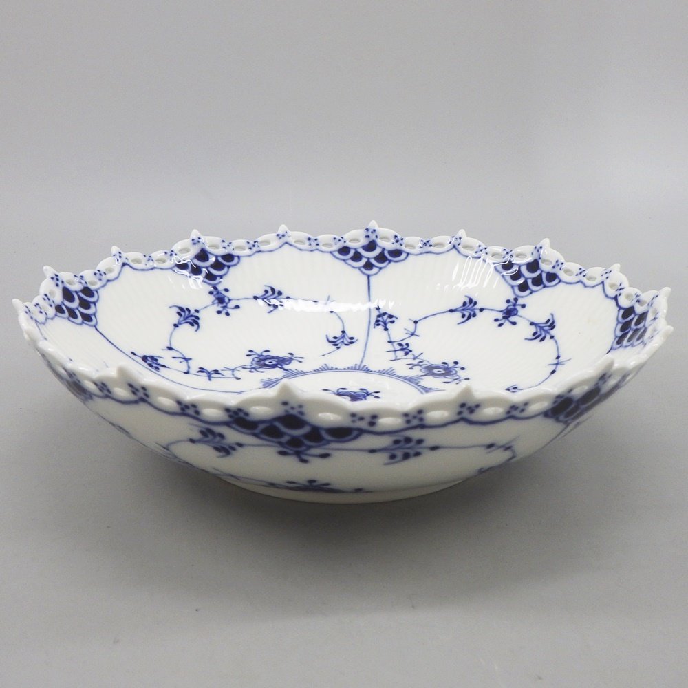 1円~ Royal Copenhagen ブルーフルーテッド フルレース ボウル 深皿