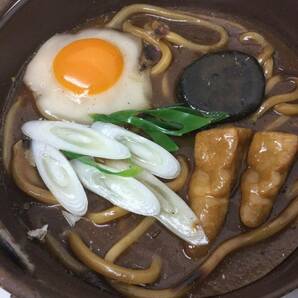 食品サンプル 鍋焼きうどん カレー鍋焼きうどん 海老天うどん たまご ネギ しいたけ 鶏肉 実物大 リアル 店舗 ディスプレー コレクションの画像2