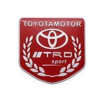 【送料込】TRD エンブレムプレート レッド 縦5cm×横5cm アルミ製 TOYOTA トヨタ 10 _画像1