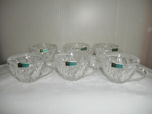 @@　KAGAMI CRYSTAL (カガミ　クリスタル）ガラス　コレクション　サンカットのカップ6個　