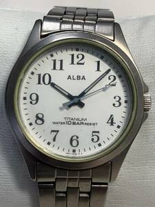 B291 wristwatch SEIKO/ Seiko ALBA/ Alba V501-0BC0 TITANIUM/ titanium quartz 3 hands white face 