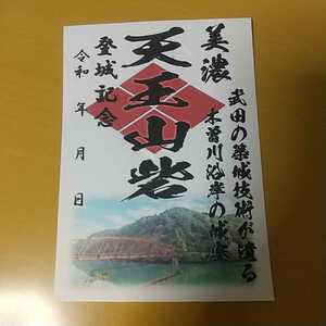 自作22-47-1版 御城印 岐阜県恵那市 天王山砦 メモ付