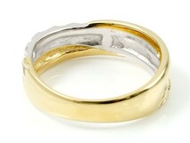 ハワイアン メンズリング 婚約指輪 プラチナ エンゲージリング ピンキーリング リング 指輪 一粒 イエローゴールドk18 18金コンビ_画像3