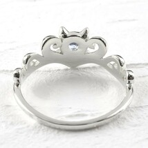 プラチナ リング 選べる天然石 猫 指輪 pt900 ティアラ リボン 婚約指輪 安い エンゲージリング ピンキーリング 女性 ネコ ねこ_画像7
