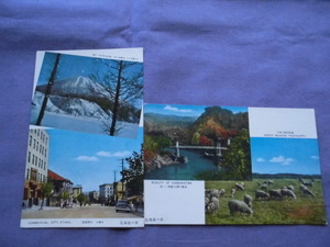 P182　絵葉書　ポストカード　北海道の旅　冬の羊蹄山・小樽市ほか　2枚