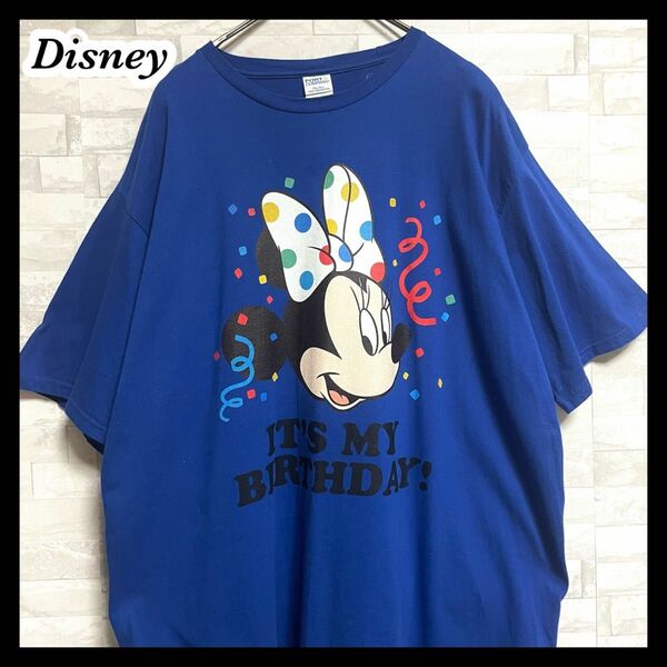 【Disney】ディズニー　ミニーマウス　半袖tシャツ　ゆるダボ　ビッグサイズ　大きいサイズ　disney 3Lサイズ　ブルー