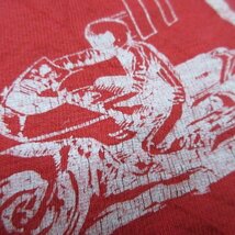 80s アメリカ製 Tシャツ M 赤　モーターサイクル　バイク　ヘインズ　ビフィーT　 ビンテージ　アメカジ古着　sy3444_画像7