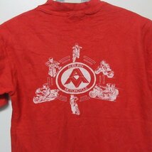 80s アメリカ製 Tシャツ M 赤　モーターサイクル　バイク　ヘインズ　ビフィーT　 ビンテージ　アメカジ古着　sy3444_画像1