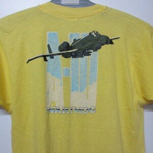 80年代　アメリカ製　 Tシャツ M 黄色　飛行機　オールド　ビンテージ　アメカジ古着　sy3469