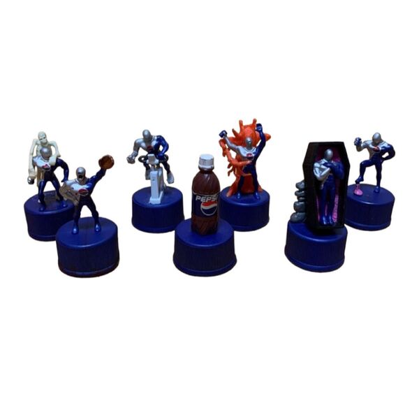 Pepsi オリジナルペプシマン ボトルキャップフィギュアセット