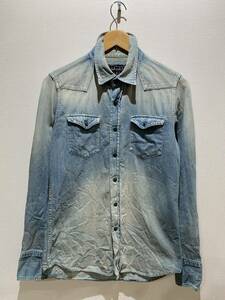 ★ KURO クロ ダメージ加工デニムシャツ sizeS 超美品 REMI RELIEF レミレリーフ DENIM ウエスタンシャツ TENDERLOIN