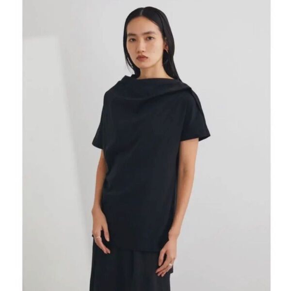stylemixer アシンメトリーネックカットソー 黒 ブラック スタミキ