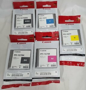 【埼玉発】☆純正未使用品☆【Canon】インクタンク　PFI-107　(取付期限2024＆2023年)　★5個セット★　(8-2209)