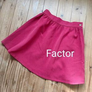 Factor ミニスカート スカート フレアスカート 赤 レッド 無地 ファクター