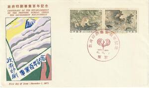 FDC　１９７１年　　政府印刷事業百年記念　　１５円２貼　　ＰＥＢＡ
