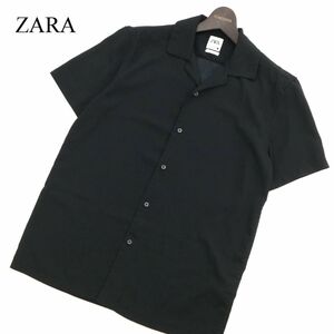 現行タグ★ ZARA ザラ マン 春夏 半袖 ベーシック★ レギュラーフィット シャツ Sz.S　メンズ 黒　C3T04778_5#A