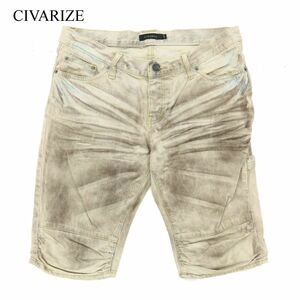 CIVARIZE シヴァーライズ 春夏 USED加工★ デニム ハーフ ショート パンツ Sz.46　メンズ　C3B02136_5#P