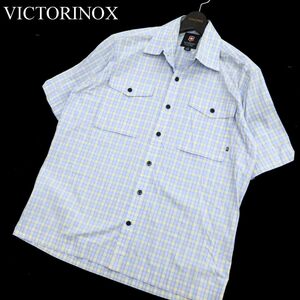 VICTORINOX ビクトリノックス 半袖 チェック★ ワーク シャツ Sz.L/G　メンズ　C3T05249_6#A