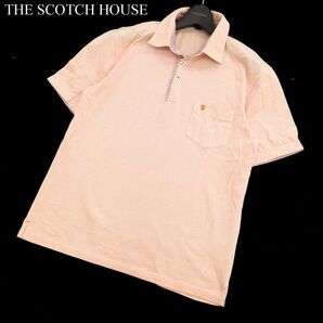 THE SCOTCH HOUSE スコッチハウス 春夏 半袖 ロゴ刺繍★ ポロシャツ Sz.L メンズ ピンク C3T05252_6#Aの画像1