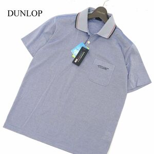 【新品 未使用】 DUNLOP ダンロップ 春夏 半袖 ロゴプリント★ 吸汗速乾 ポロシャツ Sz.L　メンズ ゴルフ　C3T05365_6#A