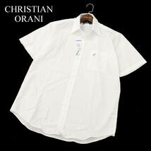 【新品 未使用】 CHRISTIAN ORANI クリスチャンオラーニ 半袖 イージーアイロン Yシャツ Sz.LL　メンズ 白 大きいサイズ　C3T05473_6#A_画像1