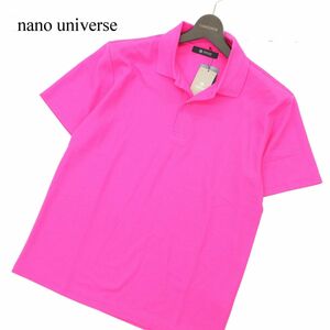 【新品 未使用】 nano universe ナノユニバース 春夏 半袖 イージーケア★ カラバリ ポロシャツ Sz.M　メンズ ピンク　C3T05546_6#A