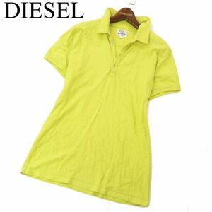 DIESEL ディーゼル 春夏 半袖 スナップボタン★ ベーシック ポロシャツ Sz.M　メンズ 黄緑　C3T05665_6#A